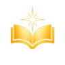 Isotipo de THEOS: libro abierto y destello
